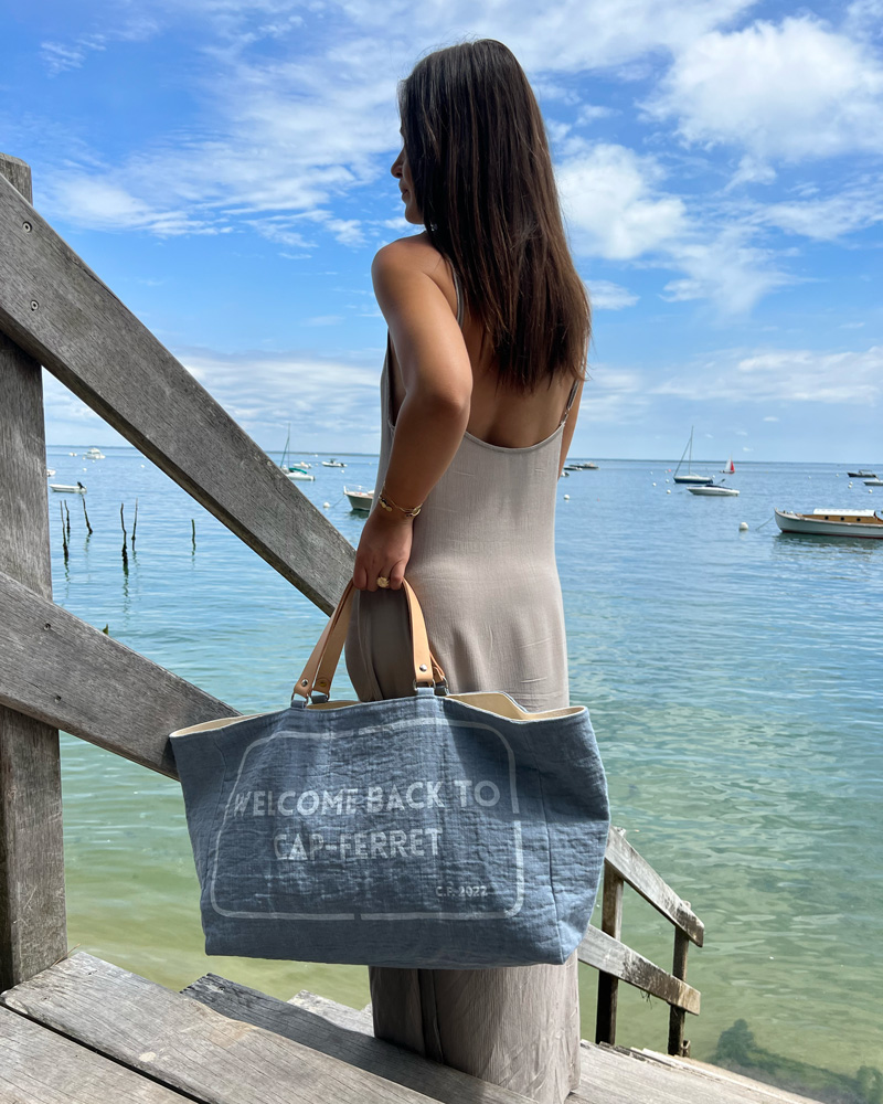 Sac de plage en lin new arrivals